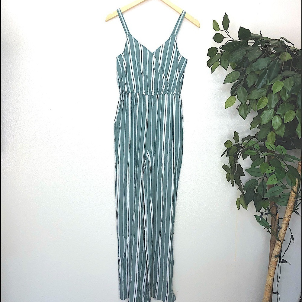 Pink Rose Striped Jumpsuit